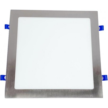 Placa LED de Techo 25W Cuadrada (CCT Regulable en Blanco-Neutro-Cálido) Panel LED Níquel