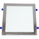 Placa LED de Techo 25W Cuadrada (CCT Regulable en Blanco-Neutro-Cálido) Panel LED Níquel Marco Plata