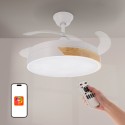 Ventilador de Techo con Luz Led 72W (32W/Luz+40W/Motor),Con Control Remoto Regulable y Cambiar Color
