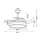 Ventilador de Techo con Luz Led 72W (32W/Luz+40W/Motor),Con Control Remoto Regulable y Cambiar Color